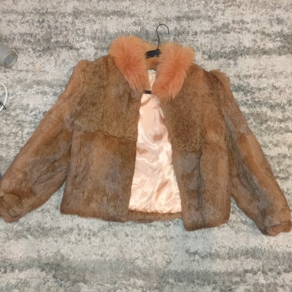 fur coat women size medium rabbit fur - Picture 1 of 9